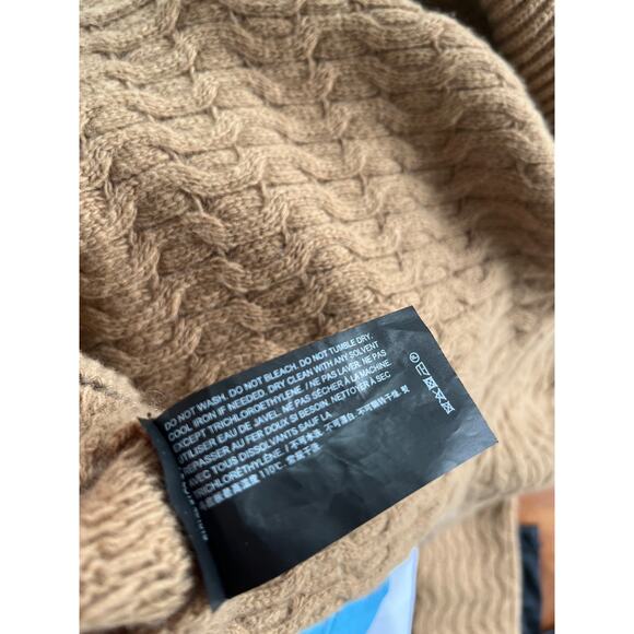 Theory V-Neck Dimensional Polo Wool Cashmere Brown Sweater Women's Size Small - Picture 6 of 7